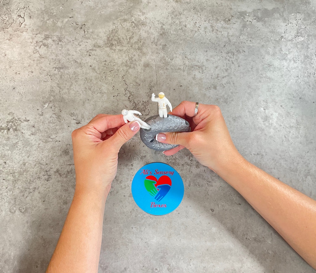 Stretchy Astronaut and Moon