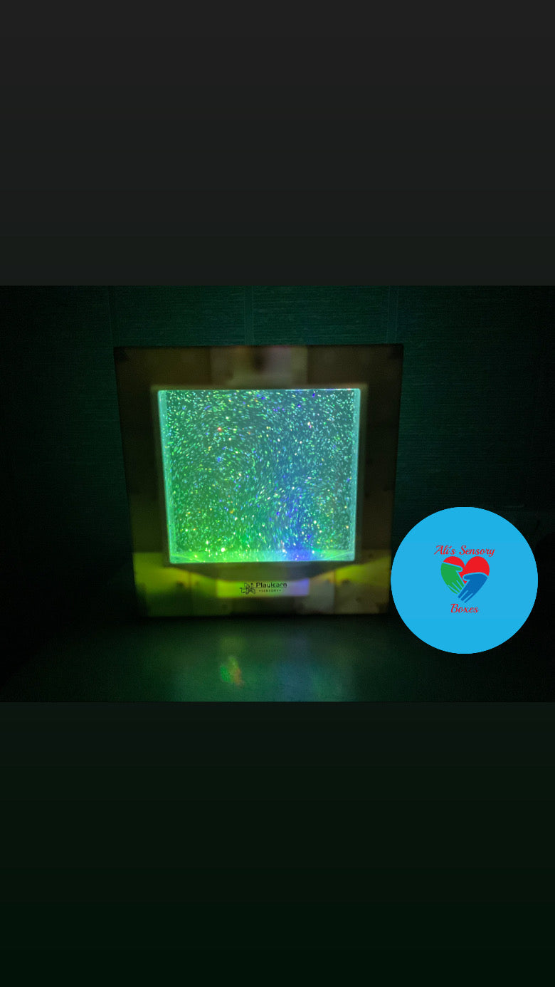 Glitter Filled Square Light