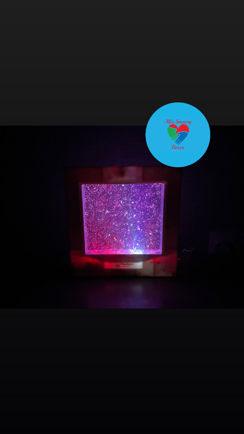 Glitter Filled Square Light