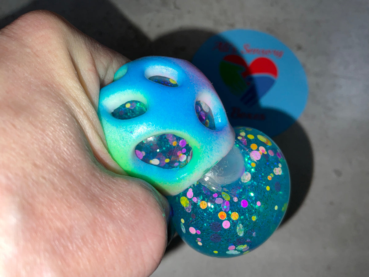 Rainbow Crater Mesh Glitter Ball