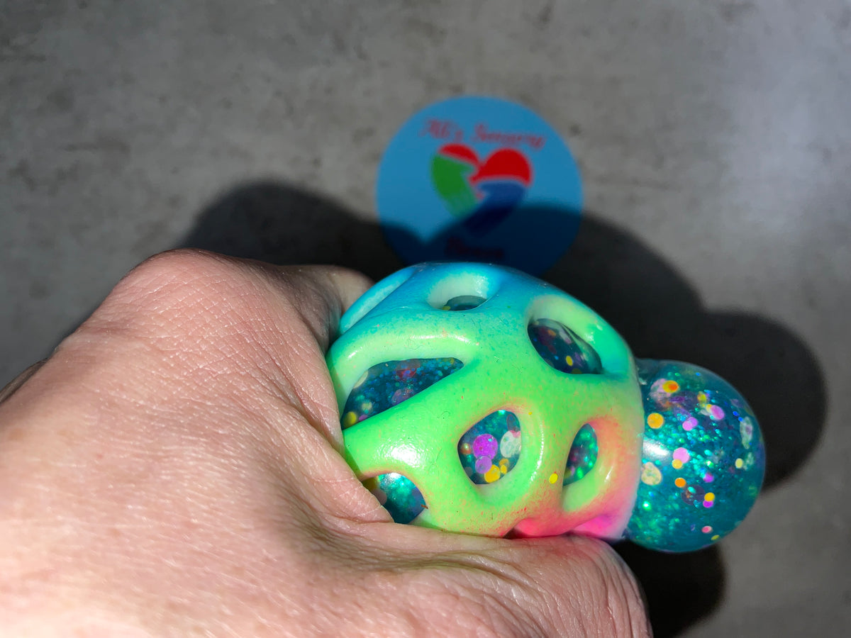 Rainbow Crater Mesh Glitter Ball
