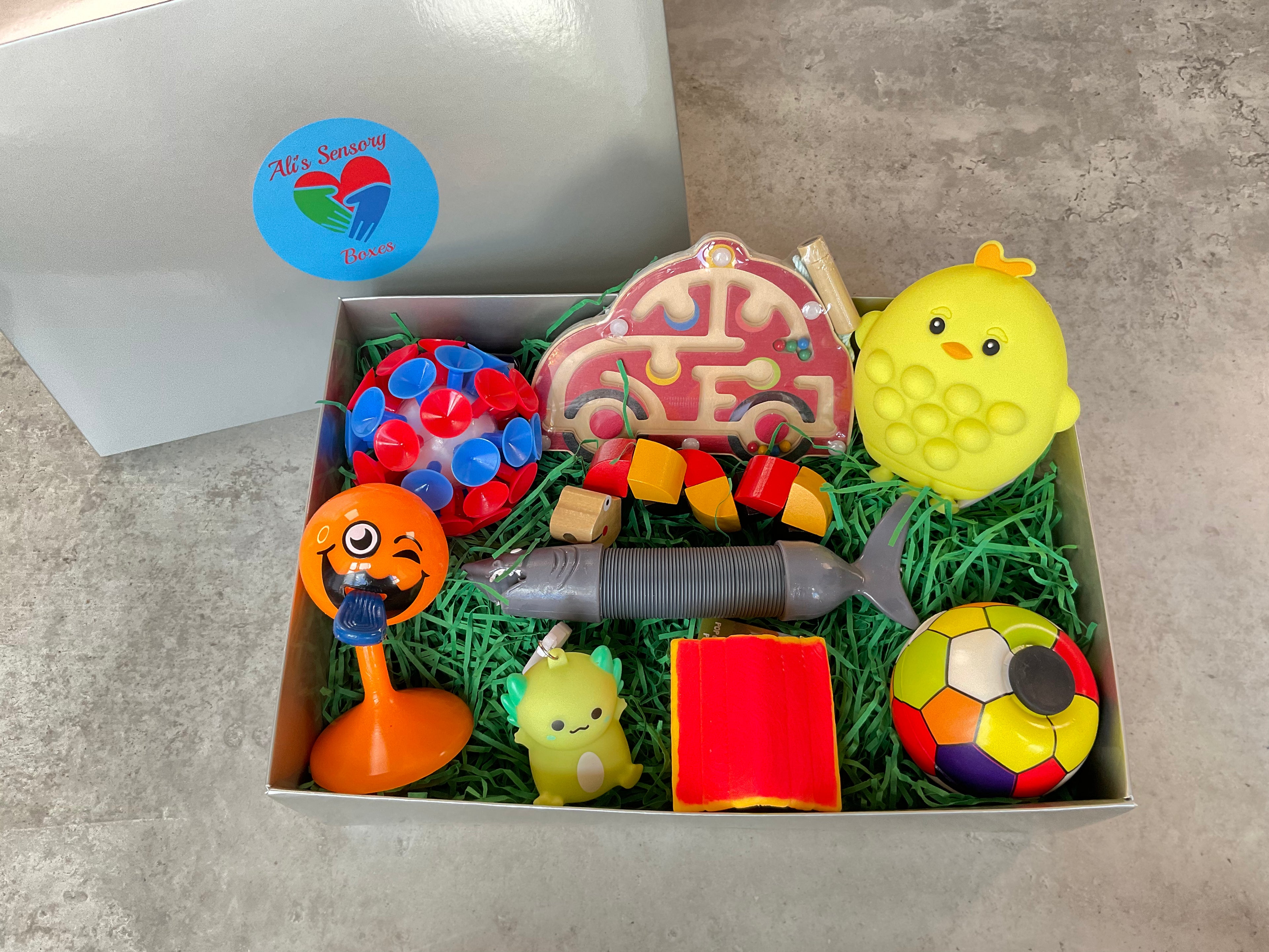 Sensory box tailored to the individual's age, likes and needs.